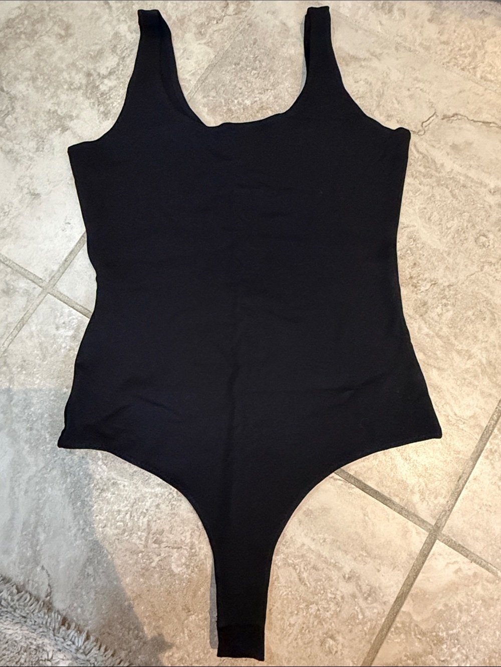 Shinestar Black Scoop Neck Women's Bodysuit